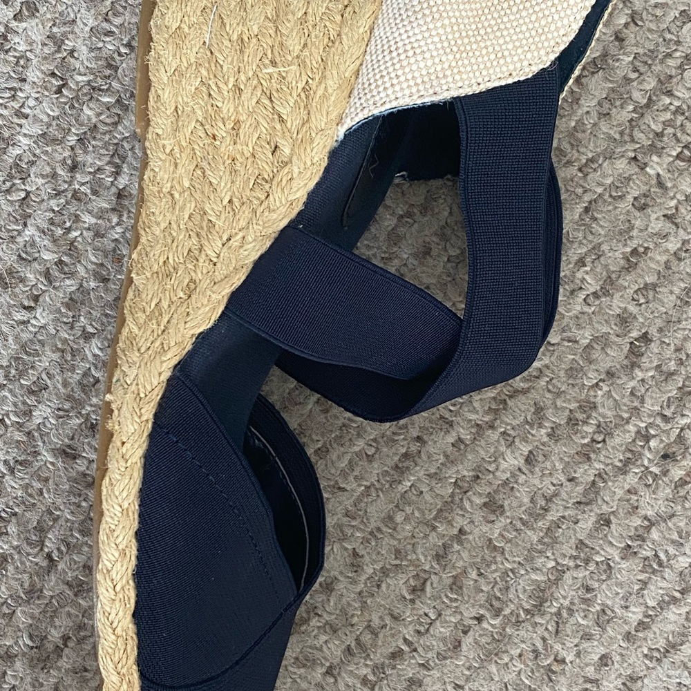 Ralph Lauren Navy and Tan Wedges Espadrilles - Picture 6 of 6